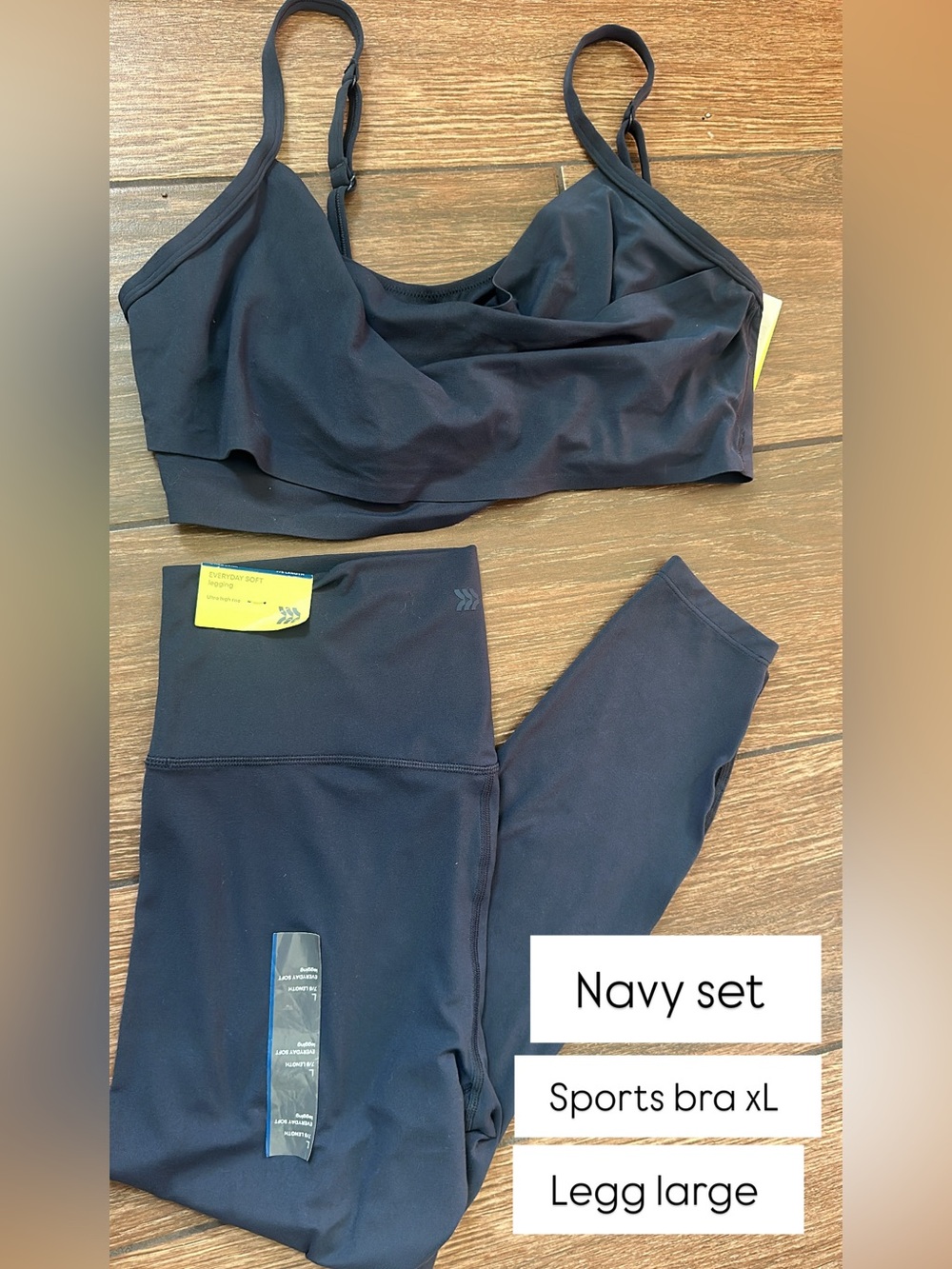 all in motion Navy High-Waist Leggings with Matching Sports Bra